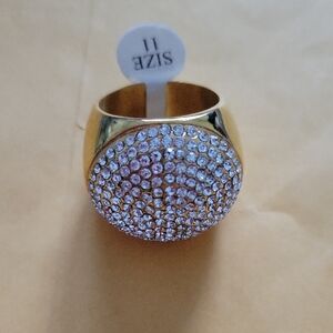 Luxurious Gold Crystal Ring LAB DIAMOND MEN RING